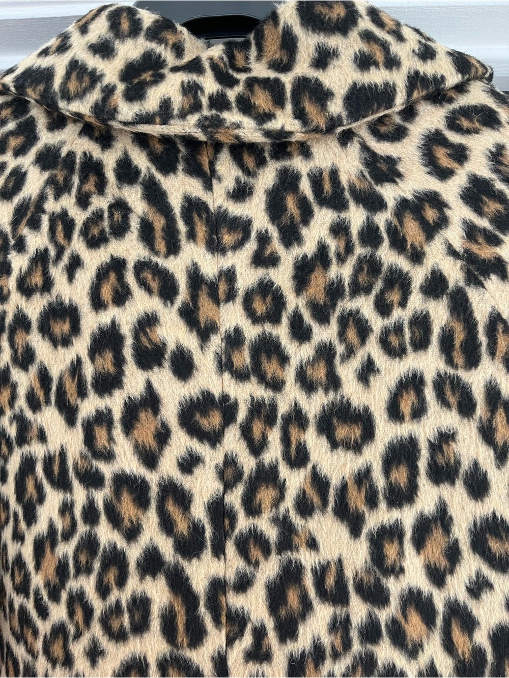 Express Leopard Print Long Coat - Black and Tan - Picture 8 of 10